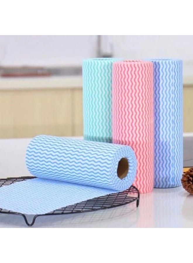 Reusable Oil and Grease Absorbing Towel Rolls, 50 Pieces, for Kitchen and Home Cleaning, 2 Rolls (ar) - Image 1